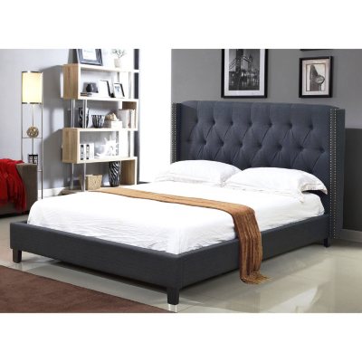 Kingsbury Charcoal Platform Bed (Assorted Sizes) - Sam's Club