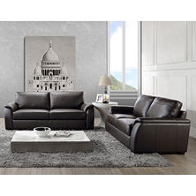 Montclair Top-Grain Leather Sofa and Loveseat Set