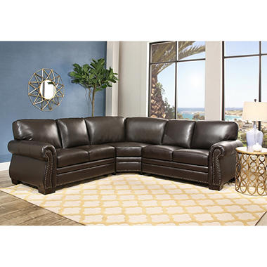 Blakely Top-Grain Leather Sectional Sofa