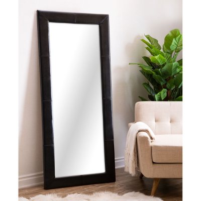 Emma Full-Length Floor Mirror, Leather Frame (Assorted Colors) - Sam's Club