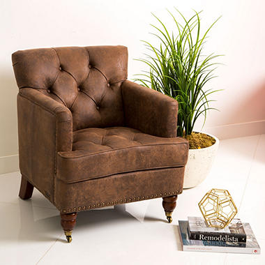 Taylor Antique Brown Fabric Club Chair