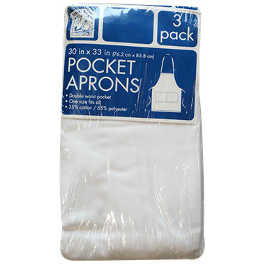Daily Chef Pocket Aprons, White (30