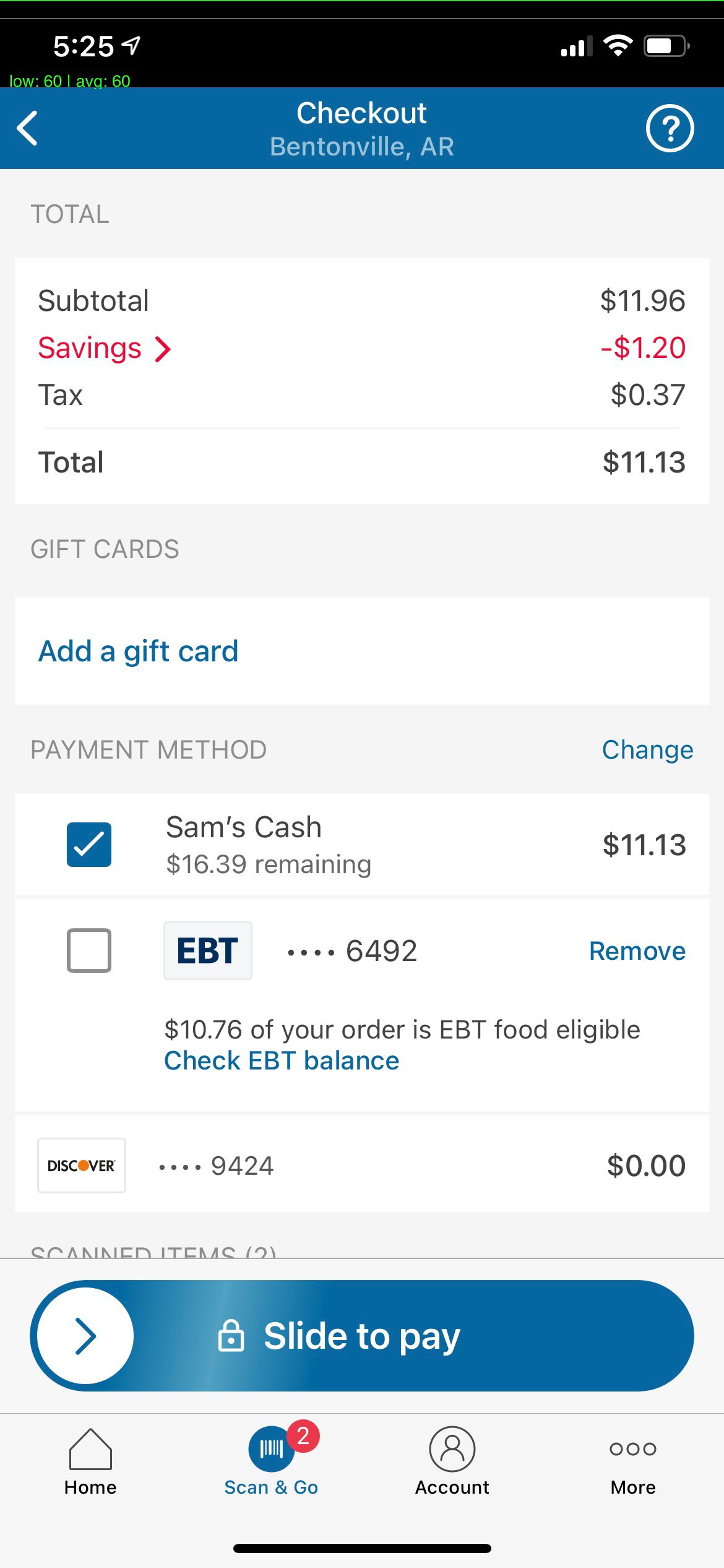 does sam's club take ebt cards online