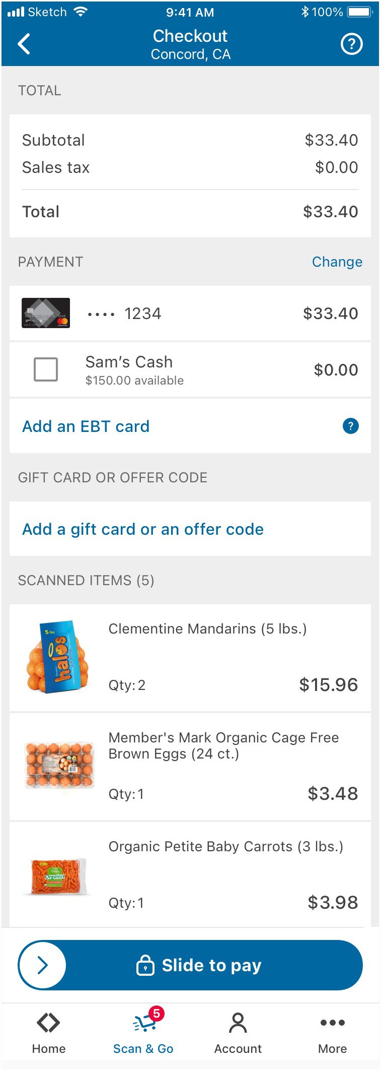 Sam's Club Overview, Credit Card Processing