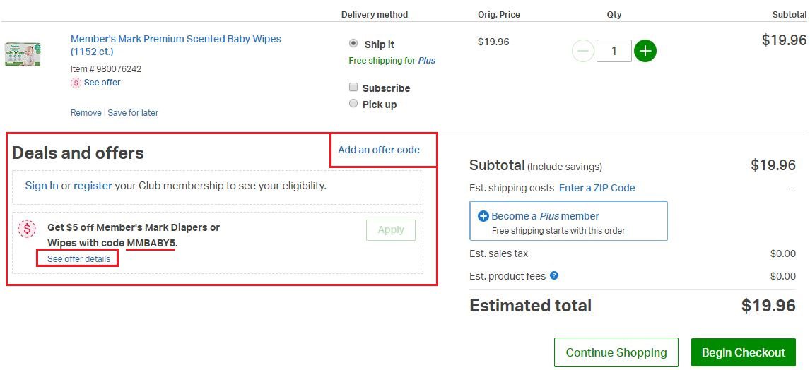 How to apply a promo code checkout